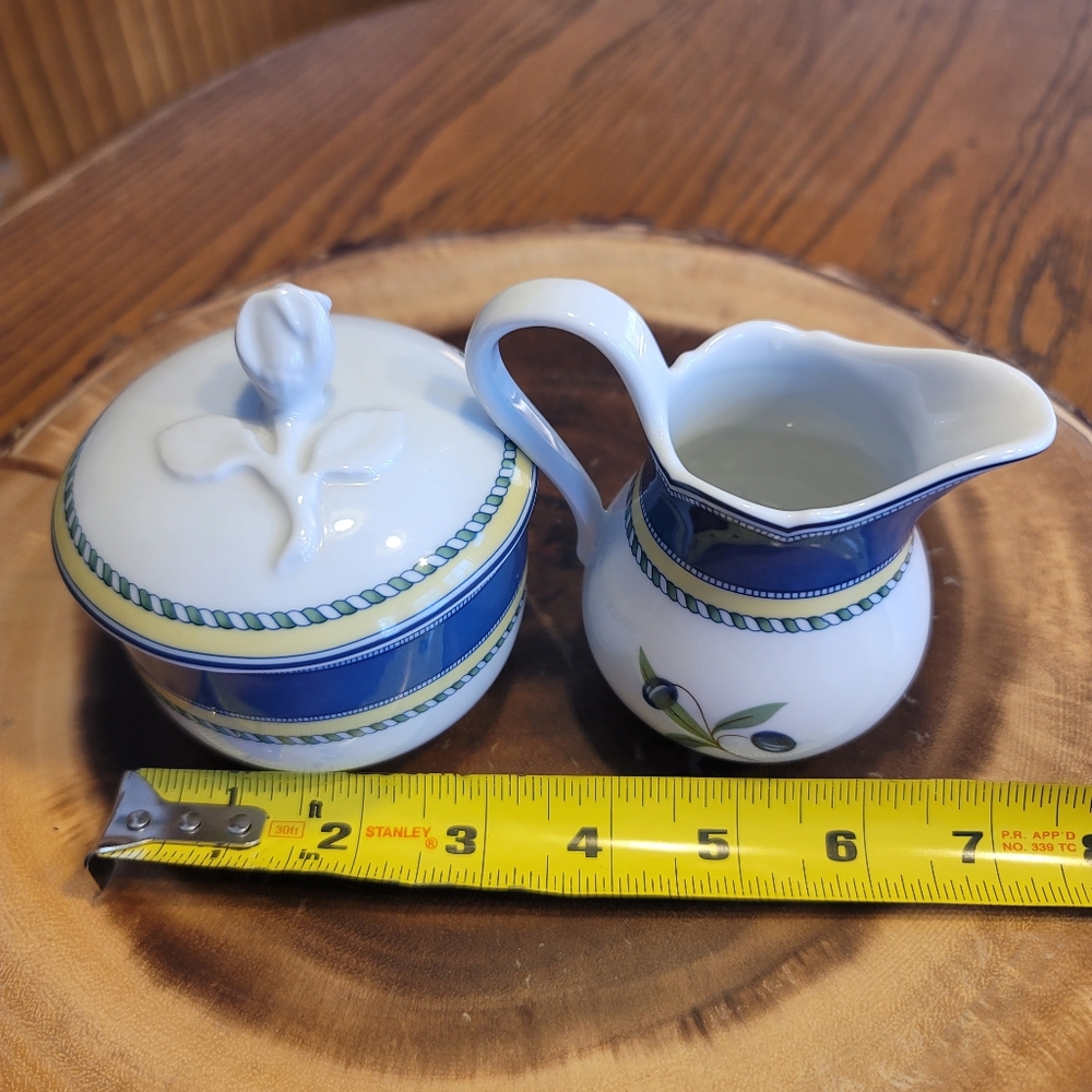VTG Hutschenreuther Medley German Creamer and Lidded Sugar Bowl - Picture 12 of 13